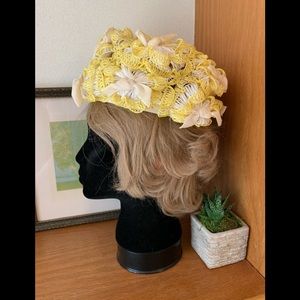 Vintage Woven Yellow Hat Mr. John Jr.